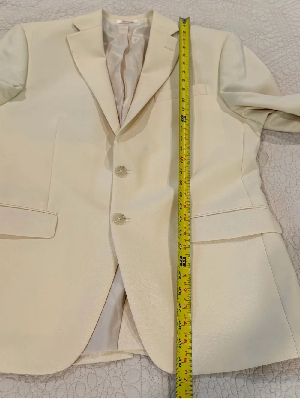 Lauren Ralph Lauren Mens 40R Ivory Silk Wool Blazer Sport Coat